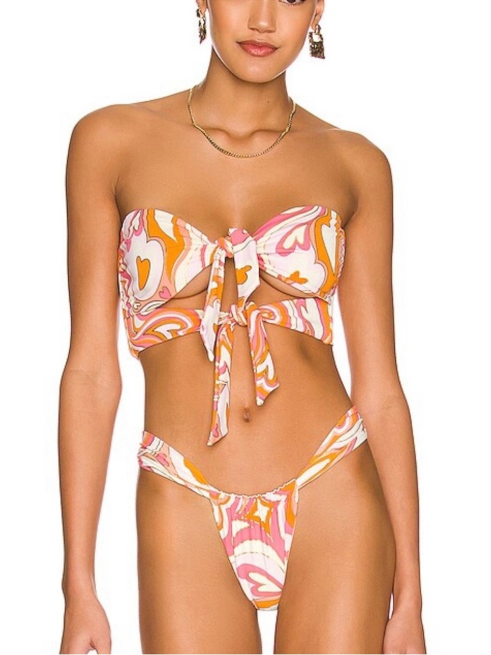 NWT Beach Bunny Aurora Bikini Set Tula Bandeau Top + Delphin Tango Bottoms S/M